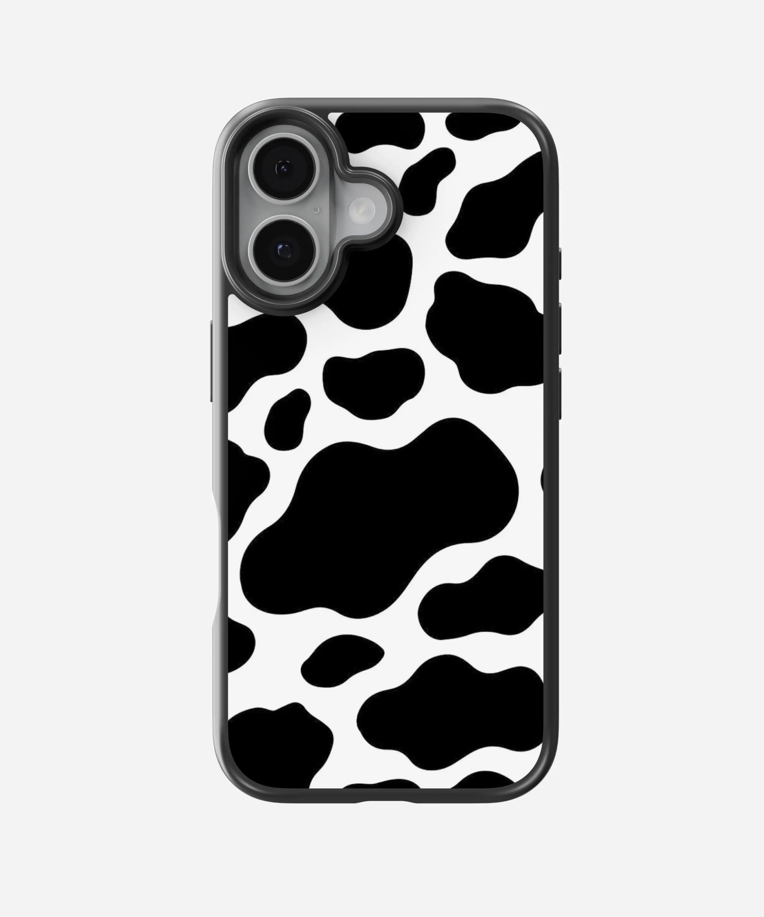 Y2k Black Cow Print Hybrid Matte Case