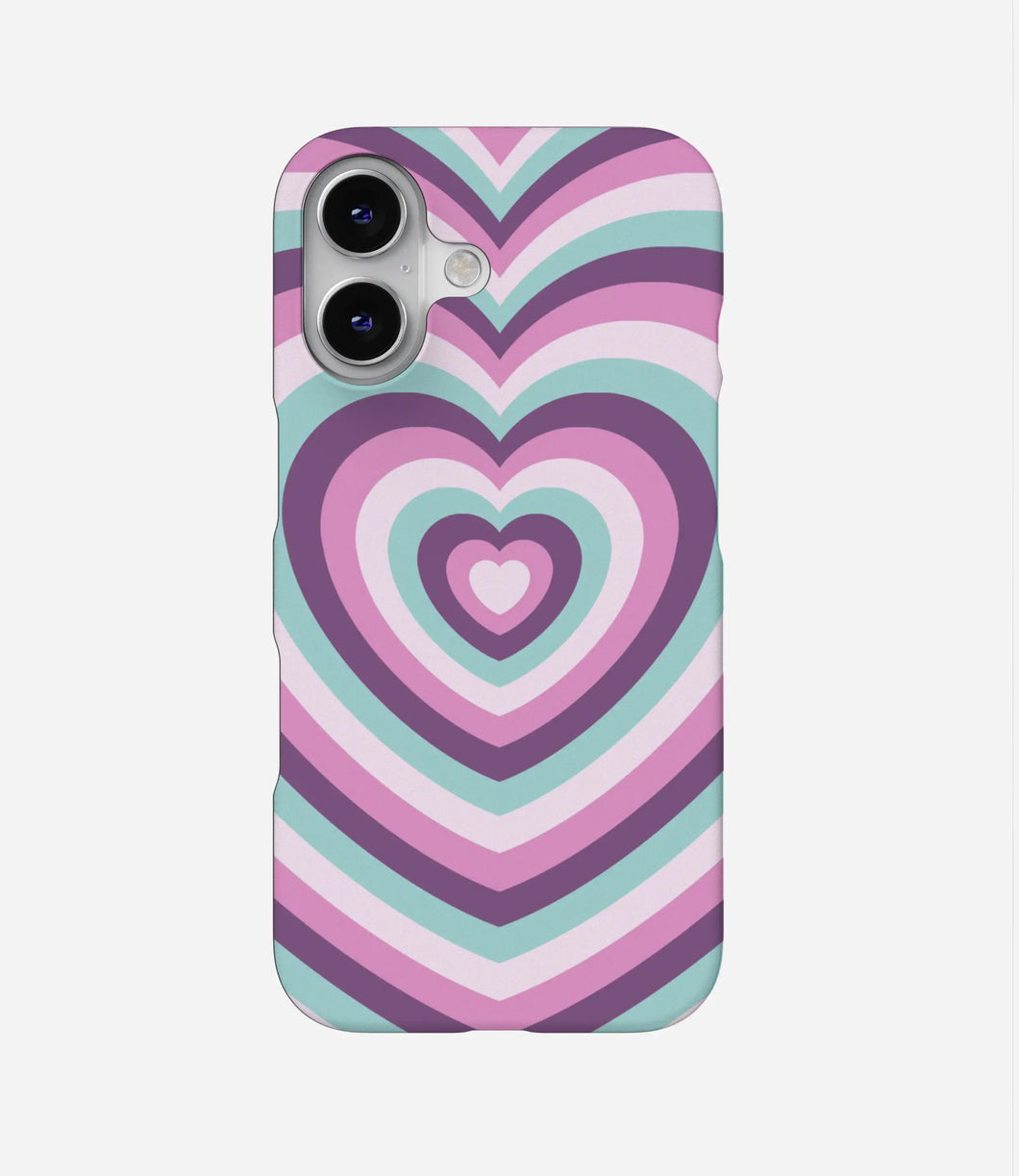 Pastel Violet & Green Heart Y2K Phone Case