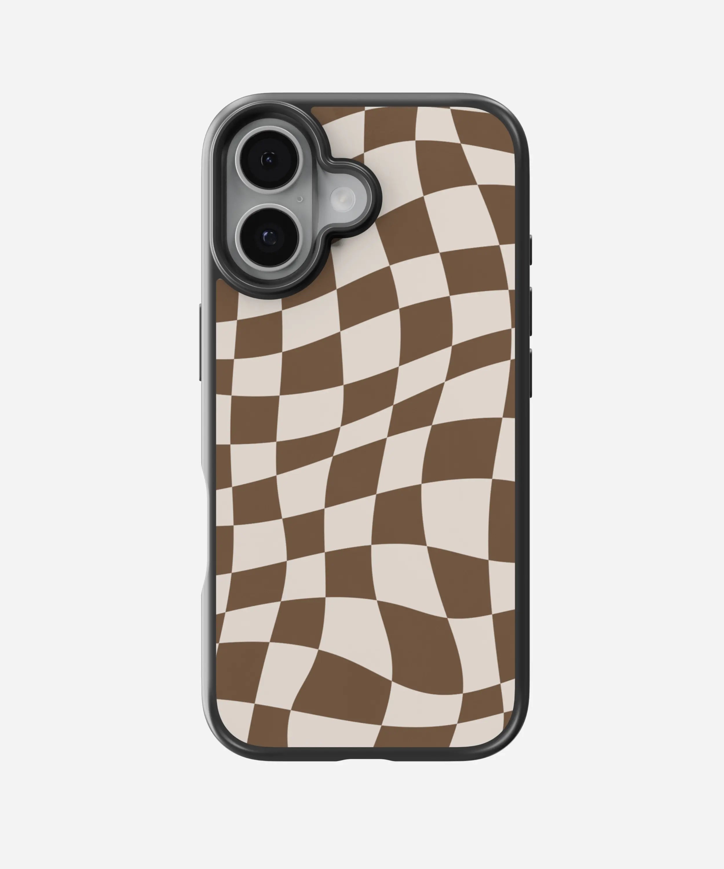 Coffee Checkered Hybrid Phone Case