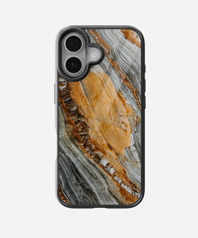 Grey/Golden Marble Glass Case