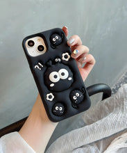 Load image into Gallery viewer, Cute Black Fuzzy Creature Soft Silicone Phone Case
