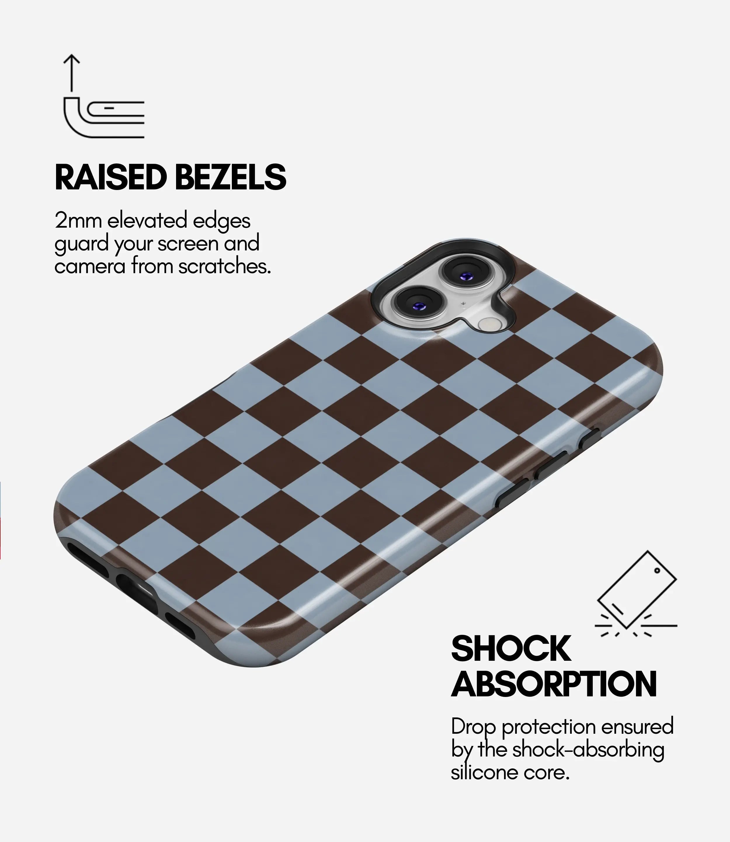 Mocha Sky Checker Glossy Armoured Case