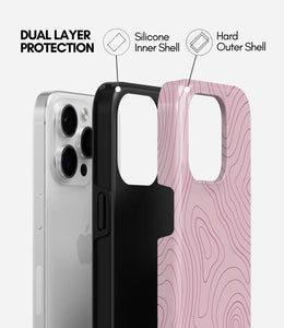 Blush Topo Lines Glossy Armoured Case