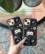 Load image into Gallery viewer, Cute Black Fuzzy Creature Soft Silicone Phone Case
