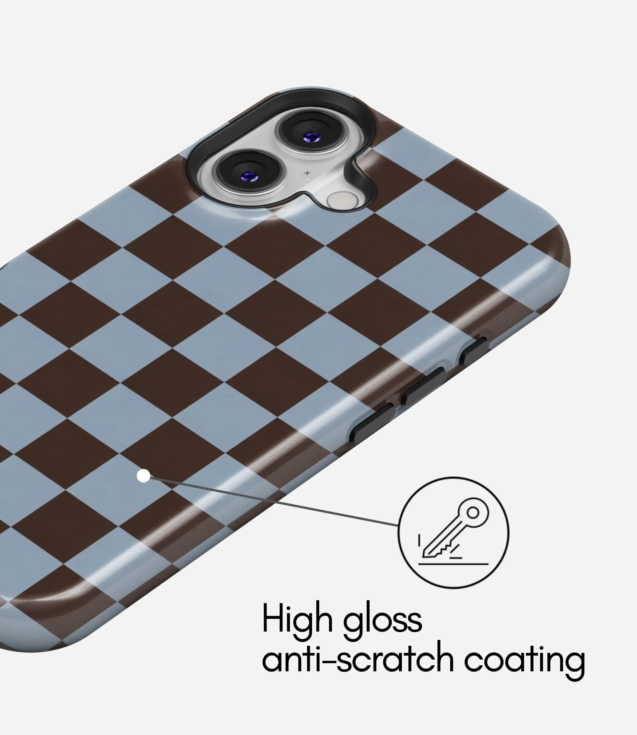 Mocha Sky Checker Glossy Armoured Case