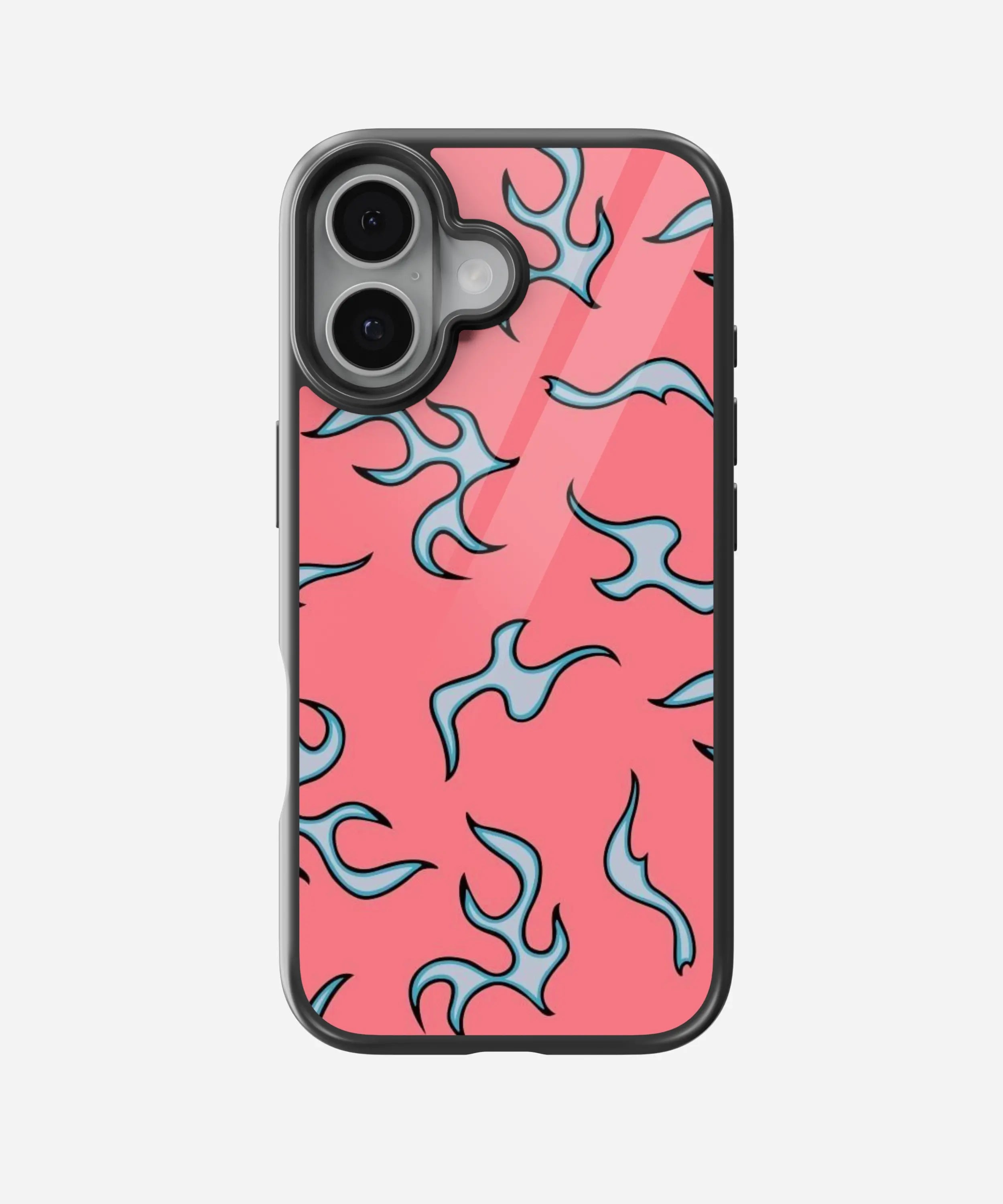 Sea Pink Flame Y2K Glass Case