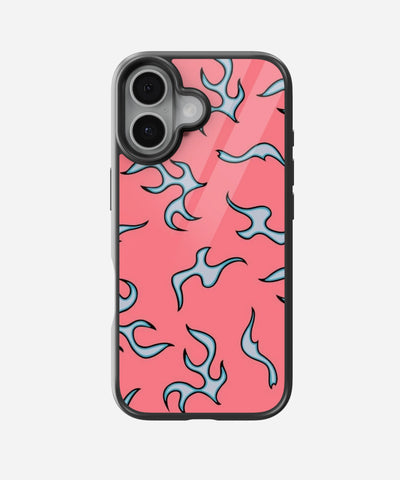 Sea Pink Flame Y2K Glass Case