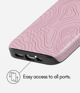 Blush Topo Lines Glossy Armoured Case