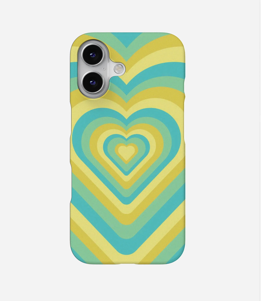 Summer Green & Yellow Heart Y2K Phone Case