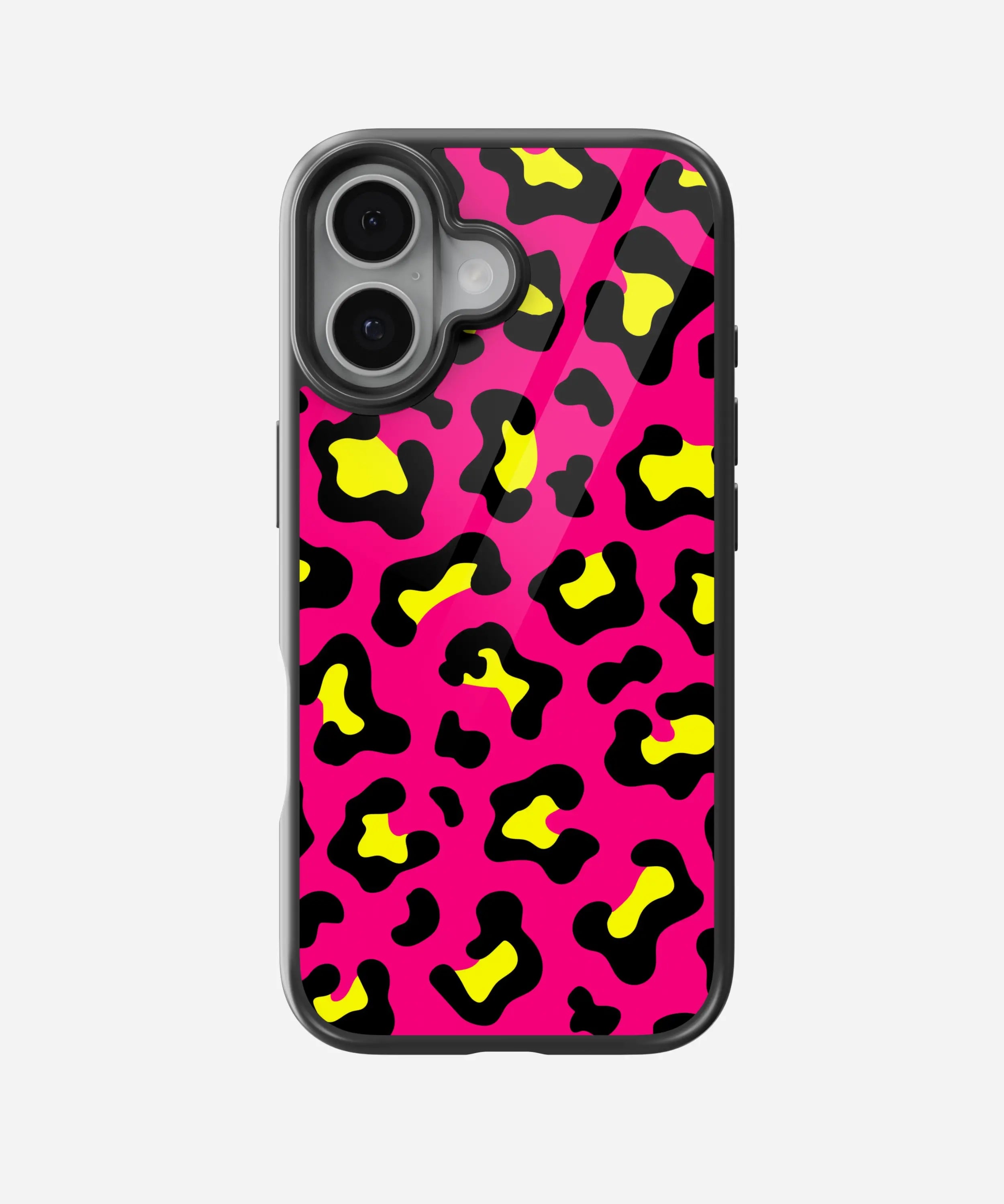 Bright Pink Leopard Print Glass Case
