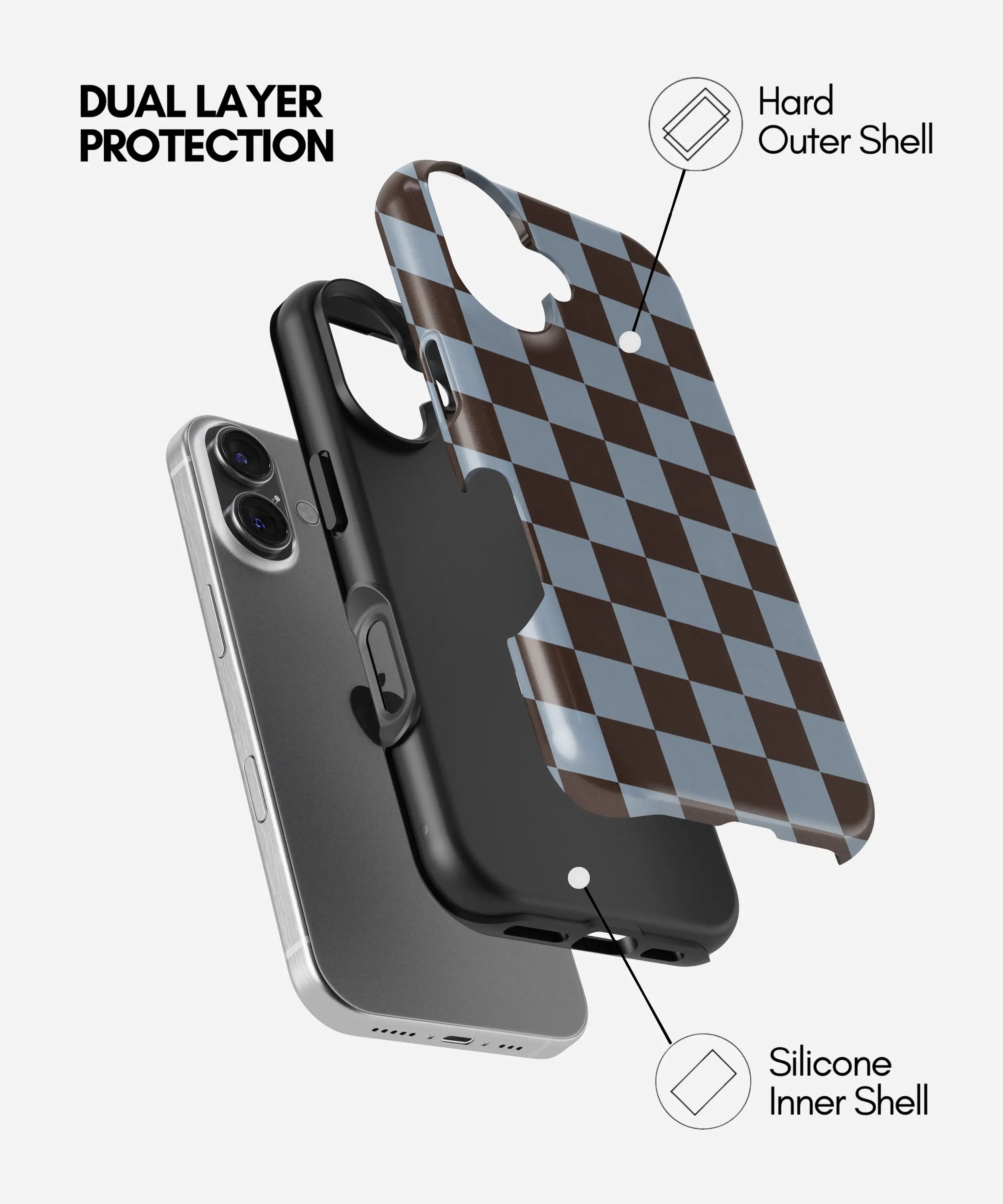 Mocha Sky Checker Glossy Armoured Case