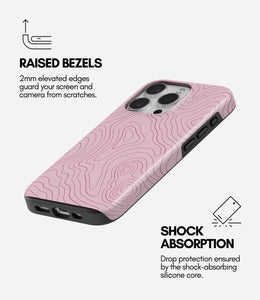 Blush Topo Lines Glossy Armoured Case