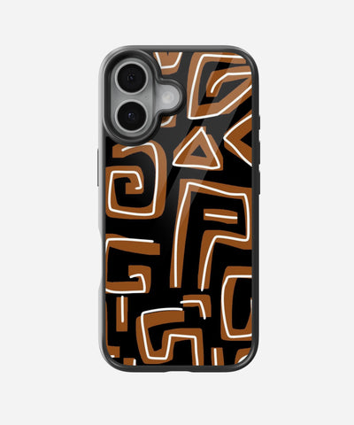 Abstract Black/Brown Pattern Glass Case