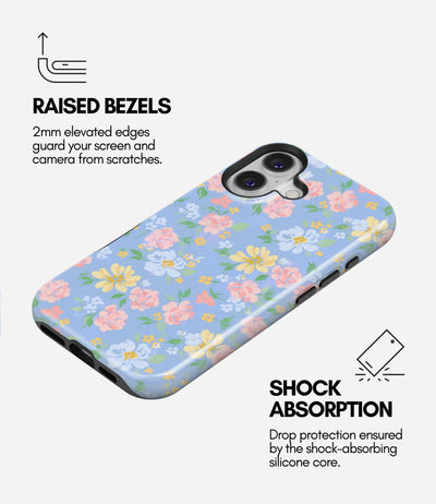 Blue Bloom Garden Glossy Armoured Case