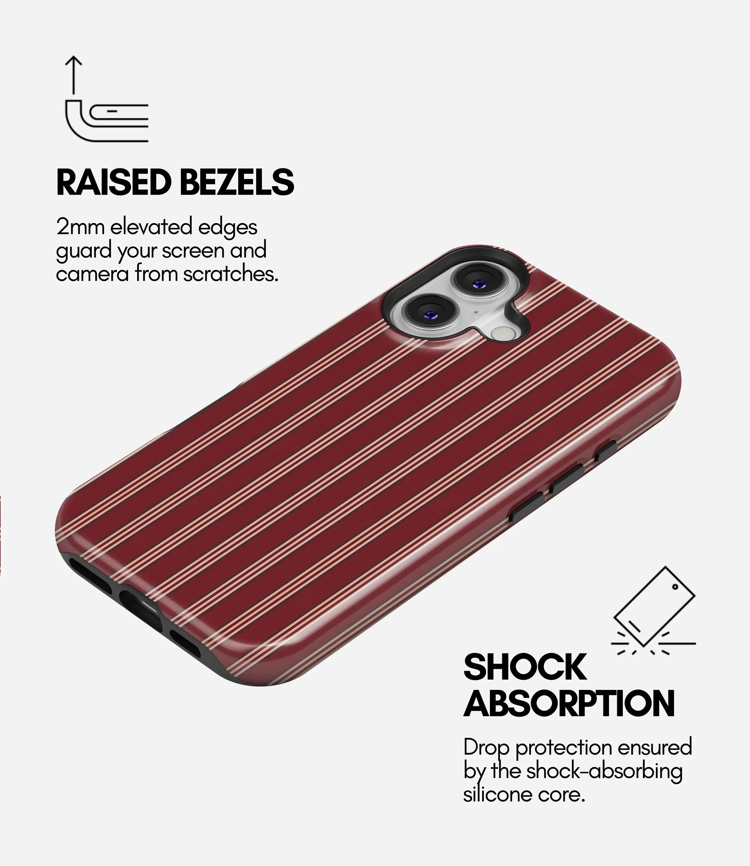 Burgundy Luxe Lines Glossy Armoured Case