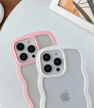 Load image into Gallery viewer, Pink Wavy Clear Soft iPhone Case
