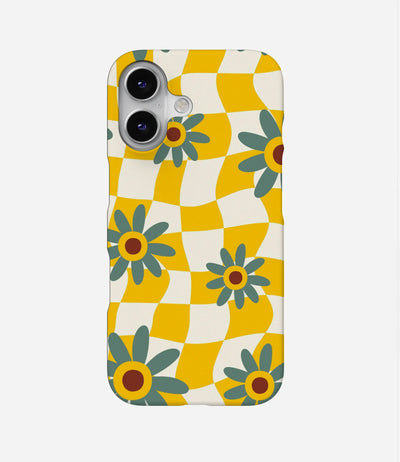 Vintage Groovy Floral Checkered Case