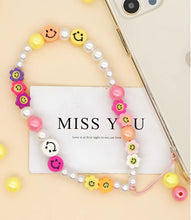 Load image into Gallery viewer, Colorful Smiley Beaded Phone Charm
