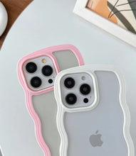 Load image into Gallery viewer, White Wavy Clear Soft iPhone Case
