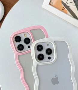 White Wavy Clear Soft iPhone Case