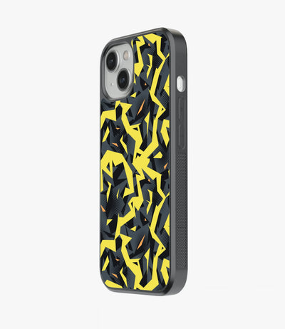 Black Yellow Camo Glass Case