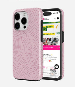 Blush Topo Lines Glossy Armoured Case