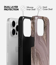 Load image into Gallery viewer, Dusty Rose Veins Glossy Armoured Case
