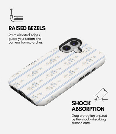 Blue Cottage Stripes Glossy Armoured Case