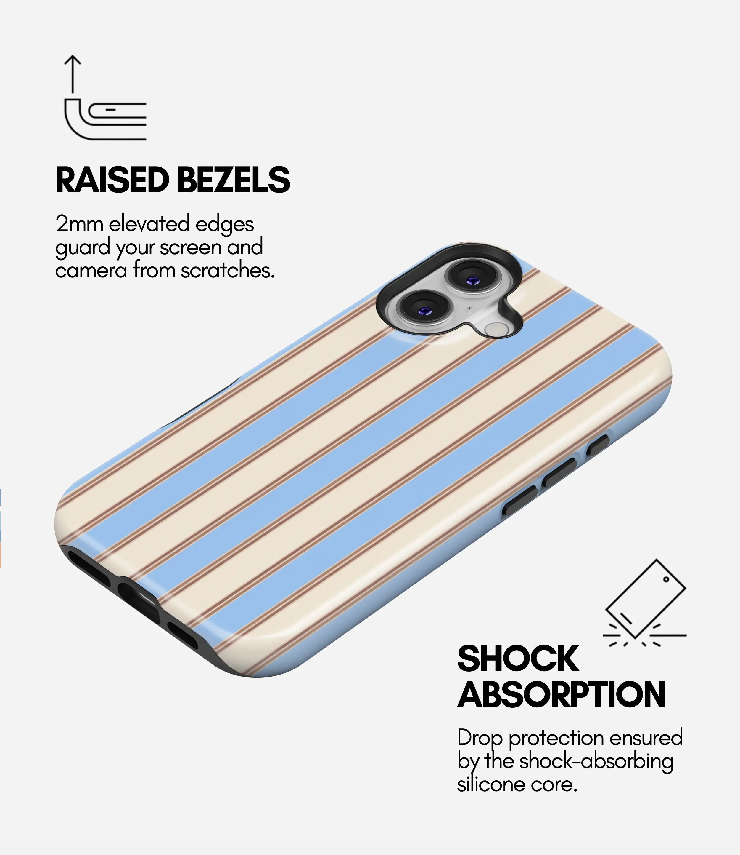 Sailor Cream Stripes Glossy Armoured Case