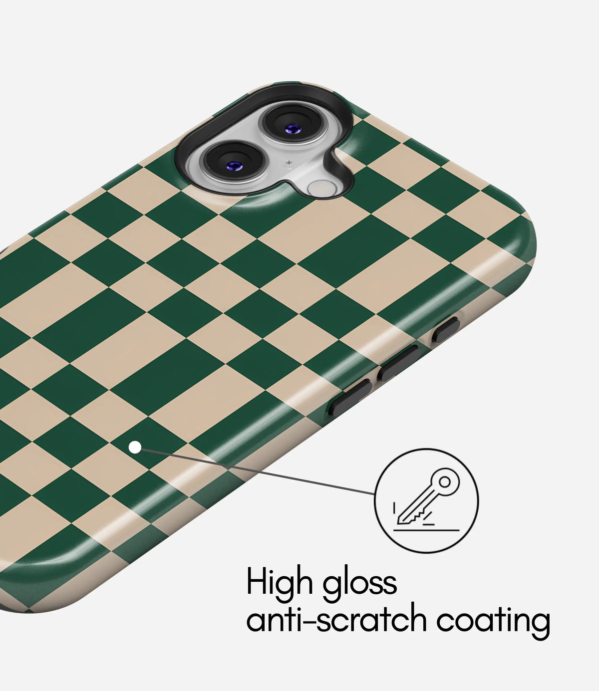 Matcha Check Glossy Armoured Case