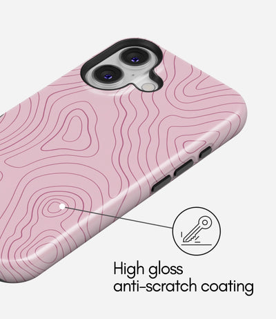 Blush Topo Lines Glossy Armoured Case