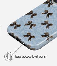 Load image into Gallery viewer, Leopard Bow Charm Glossy Armoured Case
