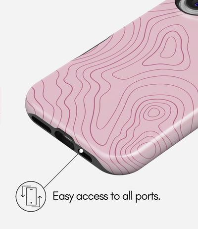 Blush Topo Lines Glossy Armoured Case