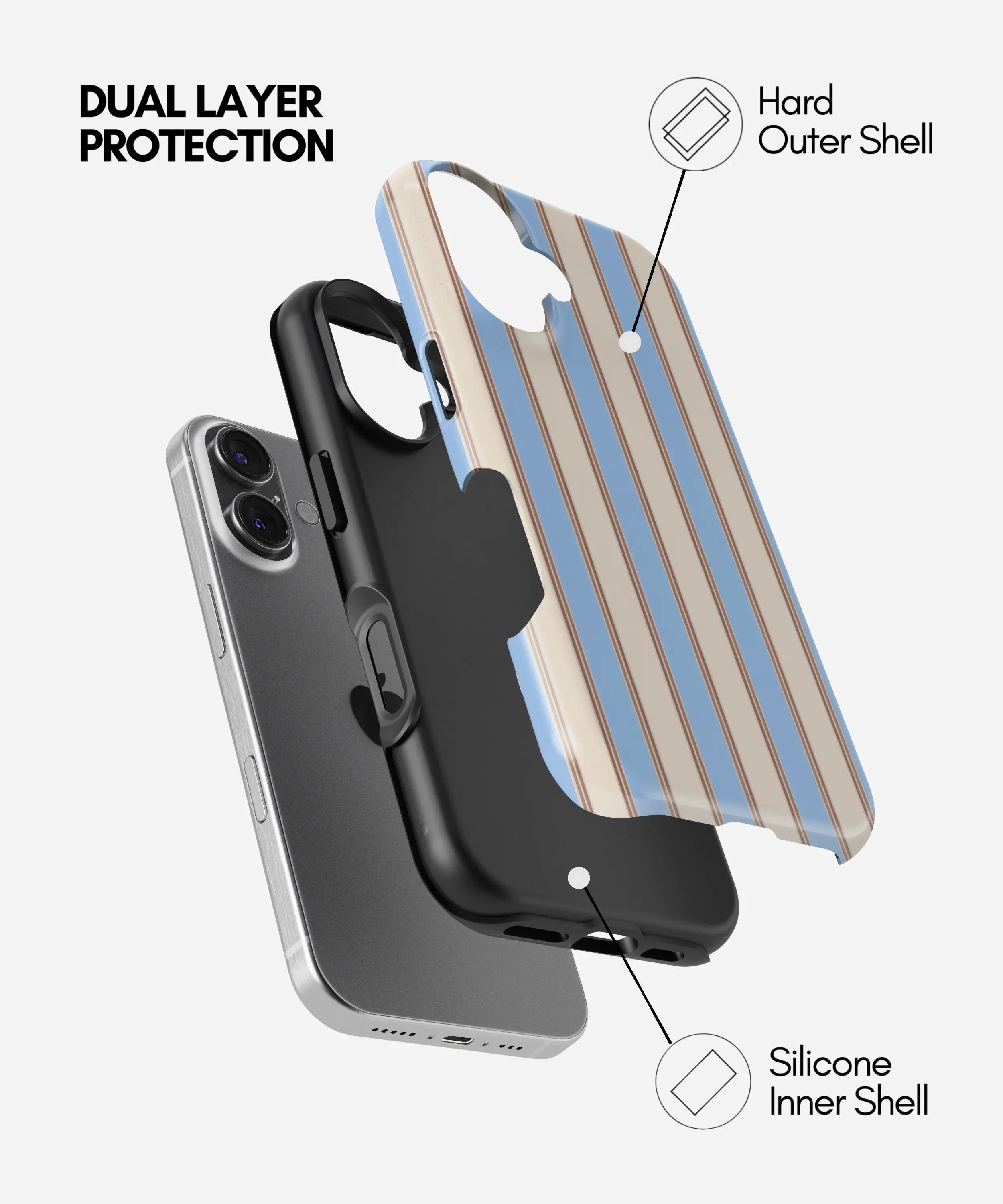 Sailor Cream Stripes Glossy Armoured Case