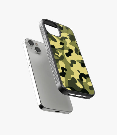 Green Black Camo Glass Case