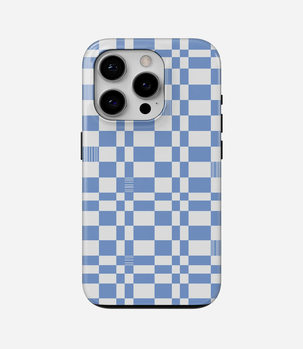 Powder Blue Plaid Glossy Armoured Case