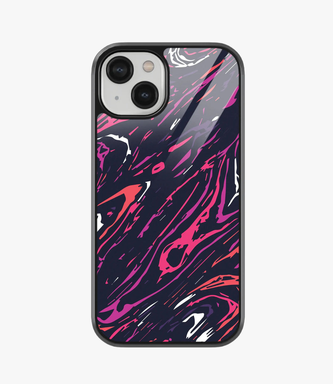 Abstract Spectrum Waves Pattern Glass Case