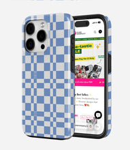 Load image into Gallery viewer, Powder Blue Plaid Glossy Armoured Case
