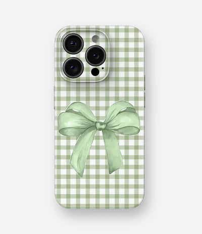 Soft Sage Ribbon Glossy Hard Case