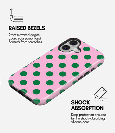 Pink & Green Polka Glossy Armoured Case