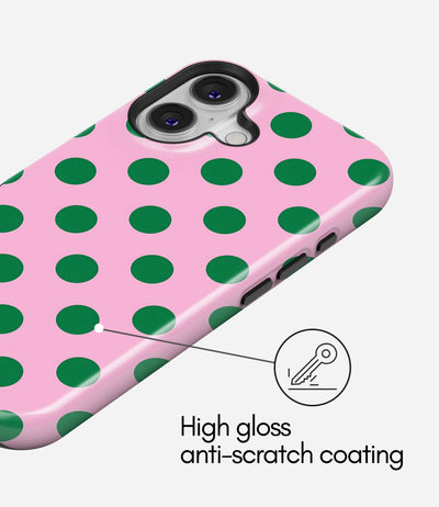 Pink & Green Polka Glossy Armoured Case