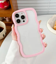Load image into Gallery viewer, Pink Wavy Clear Soft iPhone Case
