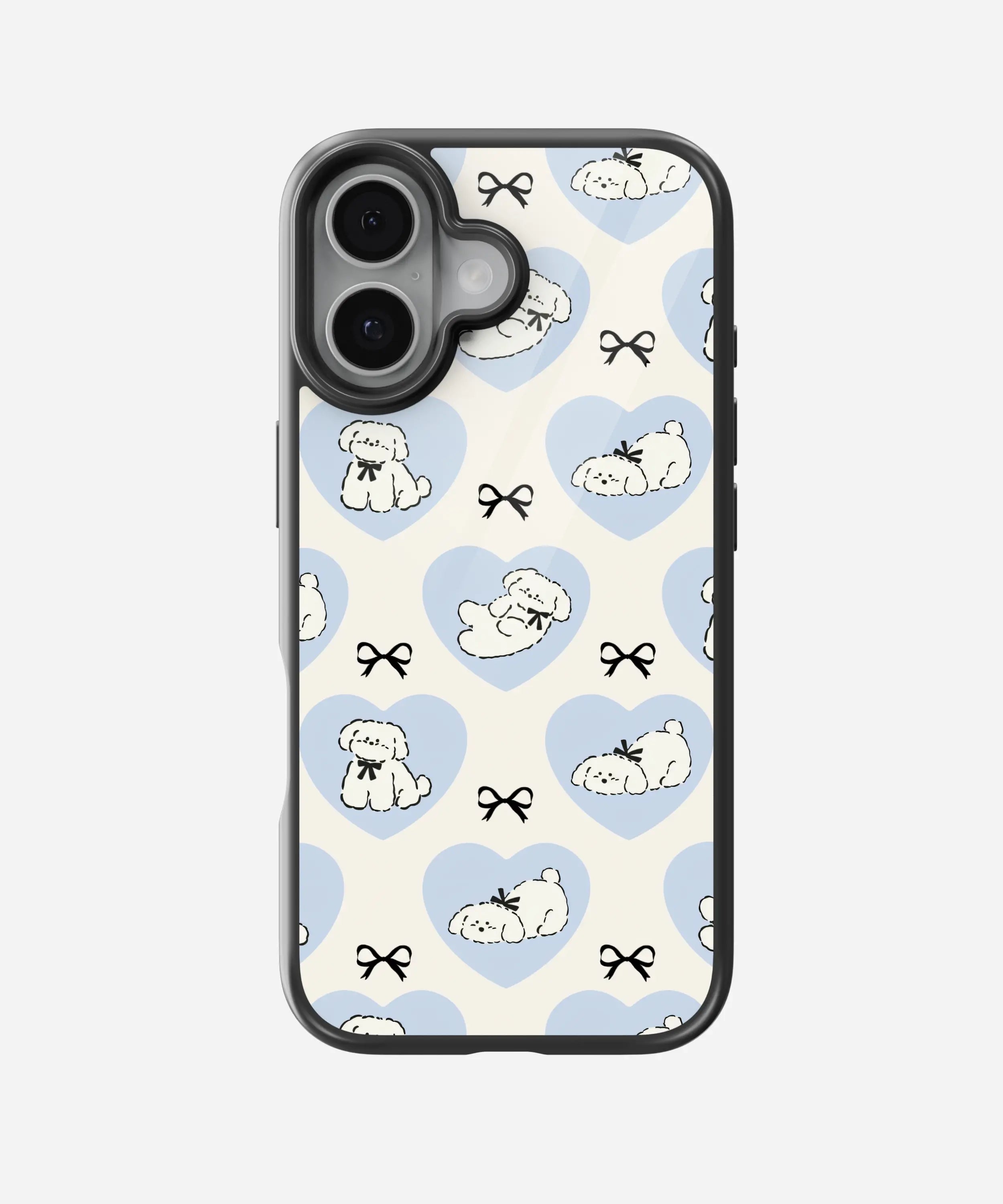 Bowtie Poodle Glass Case