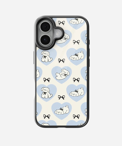 Bowtie Poodle Glass Case
