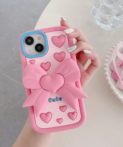 Pastel Cute Bow Soft Silicone Phone Case