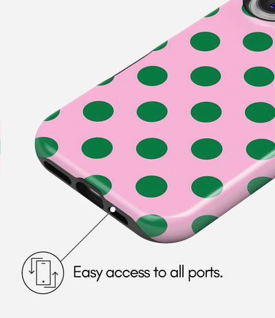 Pink & Green Polka Glossy Armoured Case