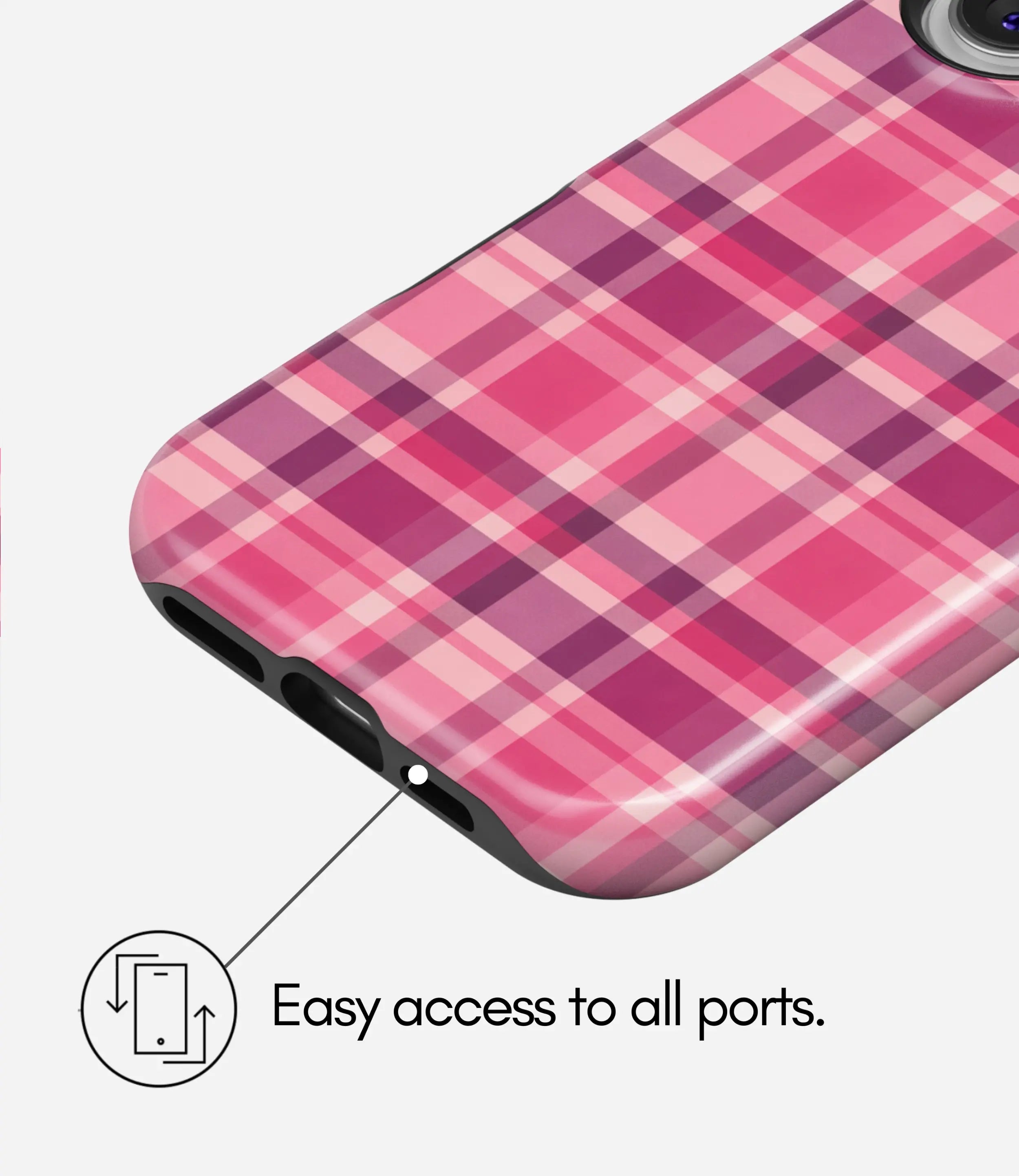 Pink Plaid Harmony Glossy Armoured Case