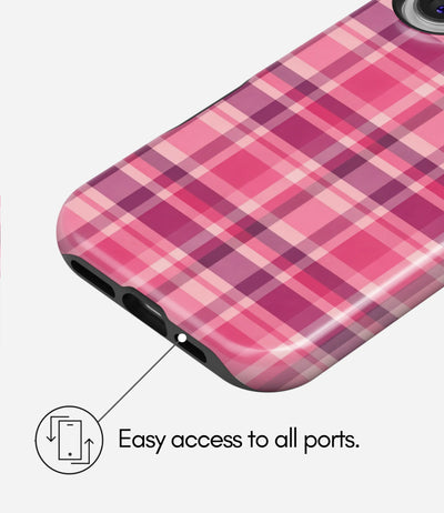 Pink Plaid Harmony Glossy Armoured Case