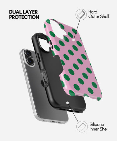 Pink & Green Polka Glossy Armoured Case
