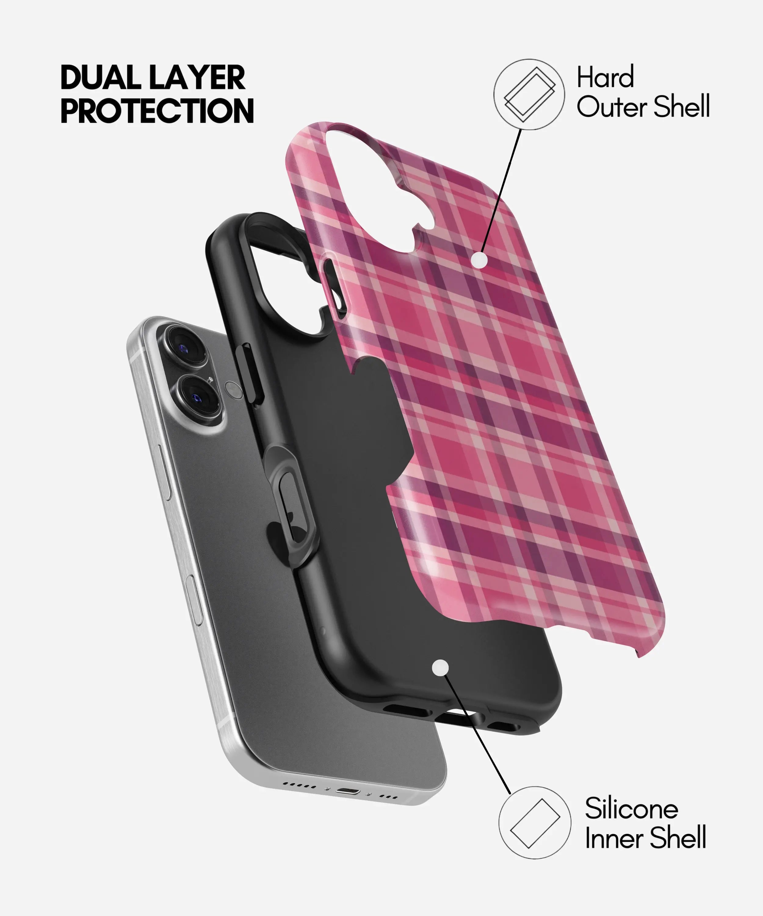 Pink Plaid Harmony Glossy Armoured Case